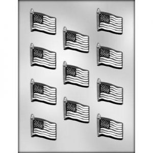 American Flag 1-5/8" Chocolate Candy Mold
