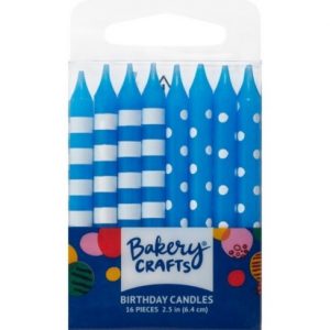 Blue Stripes/Dots Candles
