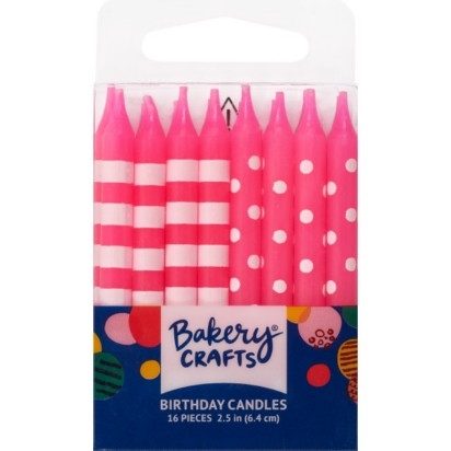 Pink Striped/Dots Candles