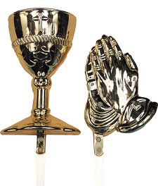 Chalice/Host and Praying Hands 2pc