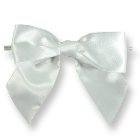 Xlarge Bow W/Tie White 5 Pcs