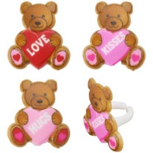 Valentine Bears Cupcake Rings 12pcs