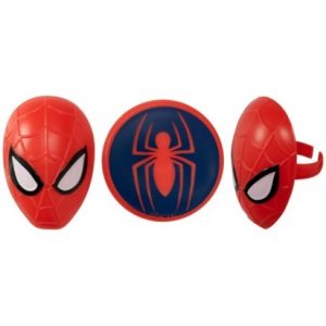 Spiderman Cupcake Rings 12 Pcs