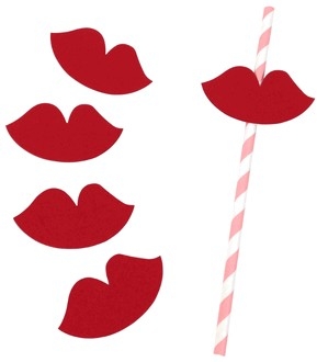 Paper Flags 25ct Red Lips