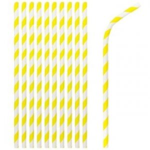 Paper Straws 25pcs Yellow