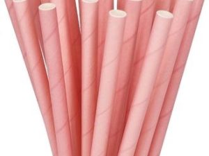 Pink Paper Straws 25 Count