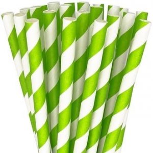 Paper Straws 25pcs Green Apple