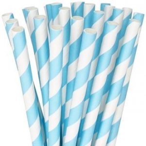 Paper Straws 25pcs Baby Blue