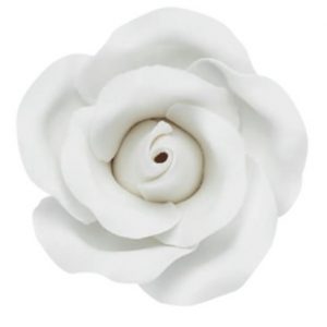 Gumpaste Rose 2″ White