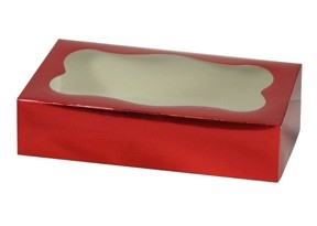 Cookie Box Red Metallic 8.5×5″