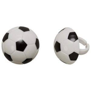 3D Soccer Ball Cupcake Rings 12 pieces