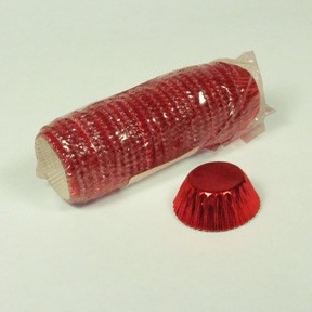 Baking Cups Mini Red Foil 50pcs