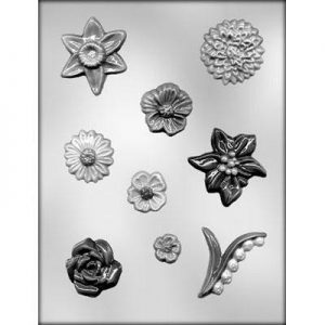 Chocolate Candy Mold Assorted Flowers