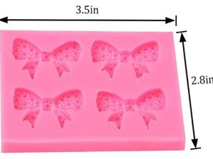 Silicone Mold Bow Ribbon 4 Cavity