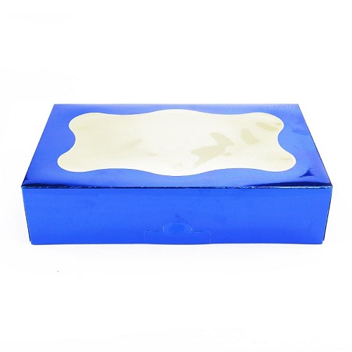 Cookie Box Blue Metallic Grease Resistant
