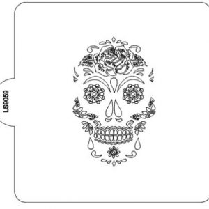 Day of Dead with Rose Skull Stencil