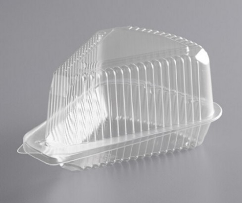 Pie Slice Clear Hinged Container