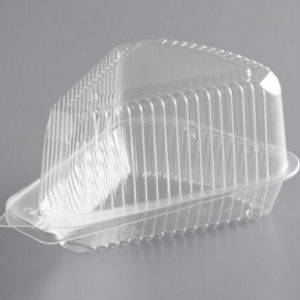 Cake Slice Clear Hinged Container