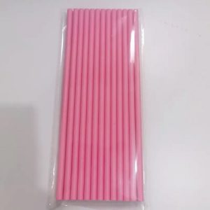 Paper Straws Solid Pink 25 Count