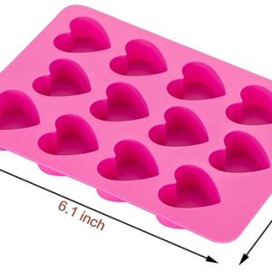 Heart Shaped Silicone Molds for Resin Art Hard Charms Soft Candy Chocolate Jell-O Gummy Ice Fudge Pet Treats Soaps Bomb DIY Non