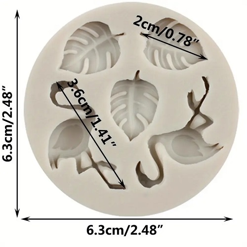 Silicone Mold Flamingo/Leaf -5cavity