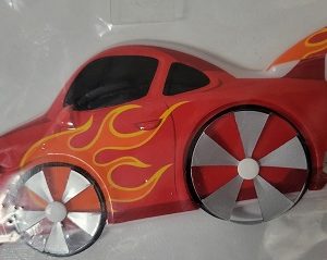 Red Car with Spinning Wheels Cake Topper