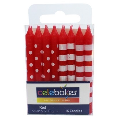 Red Stripes/Dots Candles