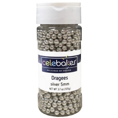 Silver 5mm Dragees 3.7oz