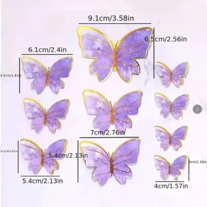 Purple Butterfly Cake Toppers
