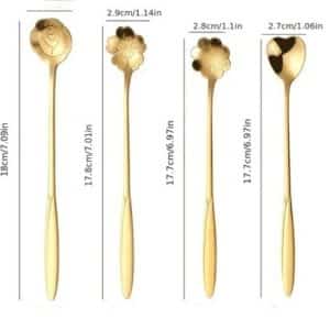 Long Handle Gold Spoon Set