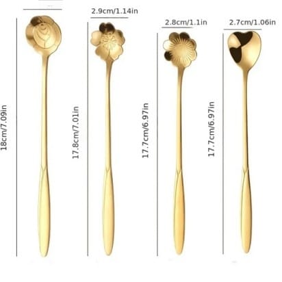 Long Handle Gold Spoon Set