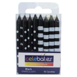 Black Stripes/Dots Candles