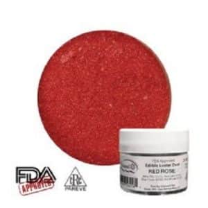 Red Rose Luster Dust 2g Container