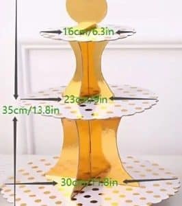 Cupcake 3-Tier Stand Gold/White