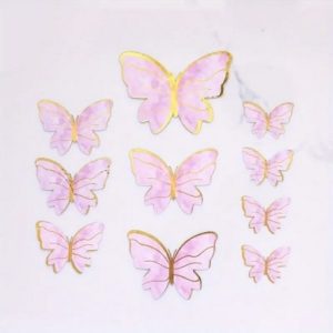 Pink Butterfly Cake Toppers 10 Count