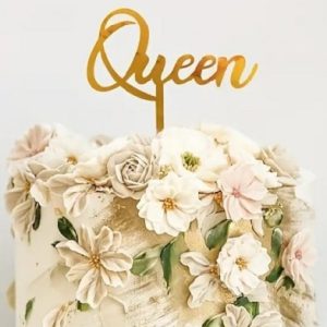 Cake Topper Queen Gold Acrylic