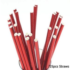 Metallic Red Paper Straw