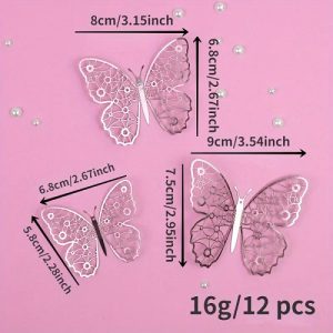 Silver Butterfly Toppers-12 ct