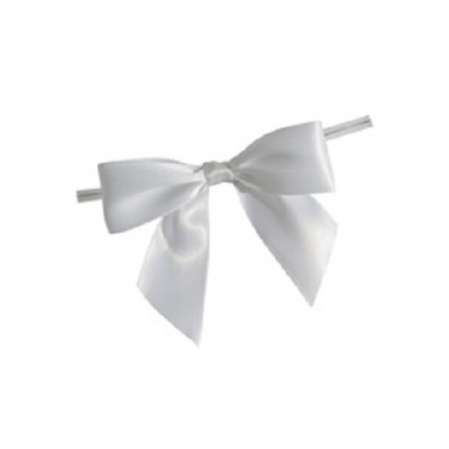 large Bow W/Tie White 5 Count