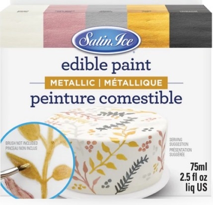 Edible Paint Metallic 5 Colors tubes