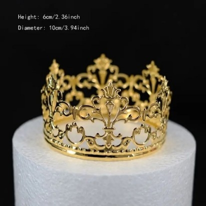 Cake Topper Crown Gold 4″