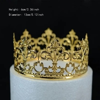 Cake Topper Crown Gold 5″