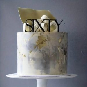 Cake Topper “SIXTY” Black-Acrylic
