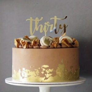 Cake Topper “THIRTY” Gold – Acrylic