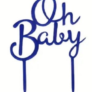 Cake Topper”Oh Baby”Blue Acrylic
