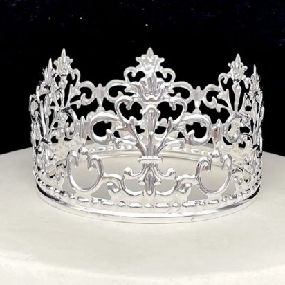 Cake Topper Crown Silver 5″