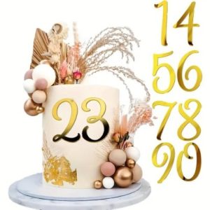 Cake Topper Acrylic Gold Numbers (0-9)