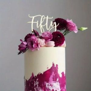 Cake Topper “FIFTY” Gold-Acrylic
