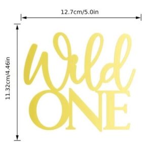 Cake Topper Gold “Wild One” – 5″ Acrylic