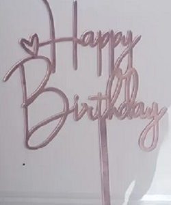 Cake Topper “Happy B-Day” Rose Gold